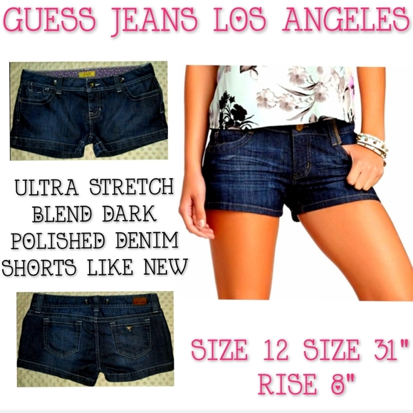 Guess Jean Shorts Size 31 Dark Stretch EUC - Picture 10 of 10